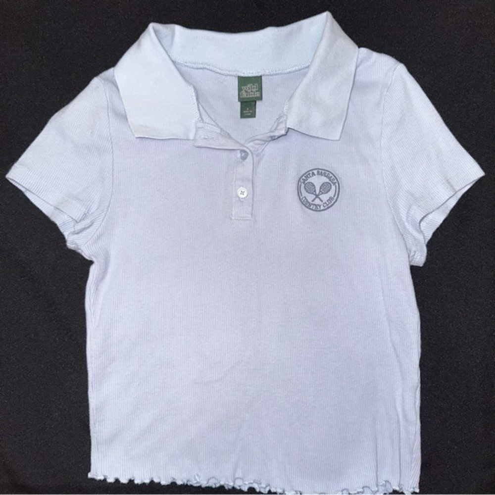 Wild Fable tennis polo light blue small cropped